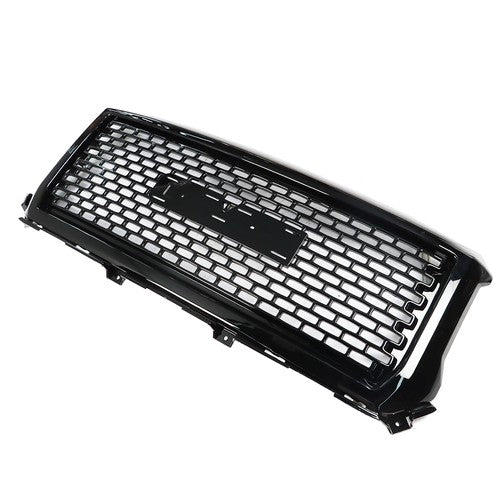 DURAFORCE For GMC Sierra 1500 2014 2015 Front Hood Mesh Grill Glossy Black Plastic Durable