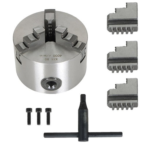 DURAFORCE K11-80 Self-centering Lathe Drilling Part 80mm 3 Jaw Lathe Chuck Manual Chuck 3"
