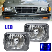DURAFORCE PAIR 5x7 7x6 inch LED Blue Headlights Lens Clear for Isuzu Pickup 1984-1995