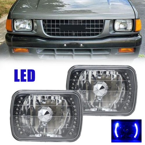 DURAFORCE PAIR 5x7 7x6 inch LED Blue Headlights Lens Clear for Isuzu Pickup 1984-1995