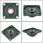 DURAFORCE 10 Pack UCF208-24 Pillow Block Bearing 1 1/2" Bore 4-Bolt Self-Alignment