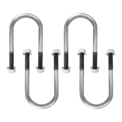 Trailer U Bolt Kit for 2 Inch Axle Tube 6 Inch Long Set Of 4 Bare Metal