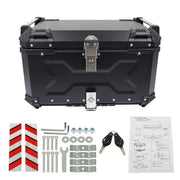DURAFORCE 65L Black Motorcycle Tour Tail Box With Security Lock Waterproof Top Case