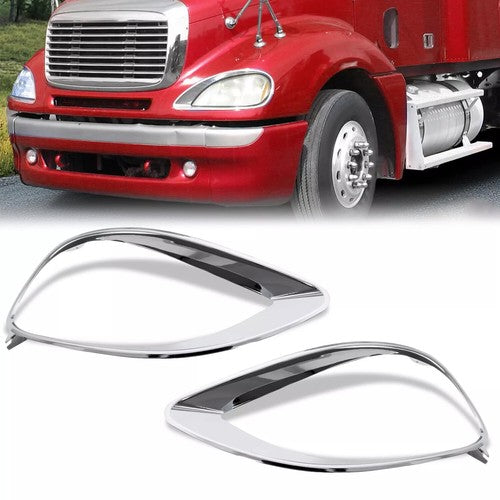 DURAFORCE Pair Headlight Bezel For Freightliner Columbia 2001-17 #0632242003 Headlamp Trim