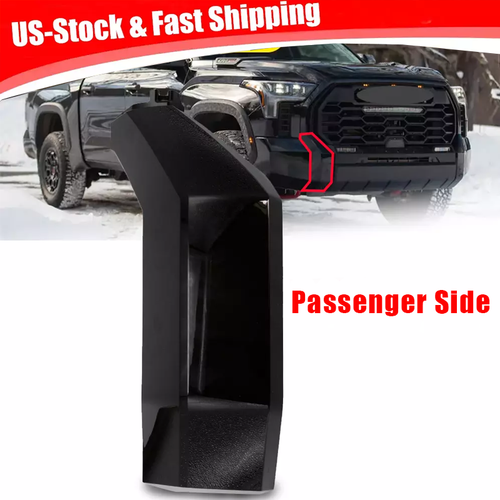 For 2022 23 Toyota Tundra Front Bumper Cover Molding Gloss Black Passenger Side