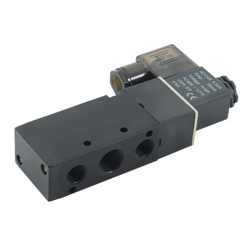 DURAFORCE 3/8'' 5 Port, 2 Position Pneumatic Solenoid Valve, 110V AC Coil, Air Return