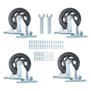 DURAFORCE 4 Inch Caster Wheels Heavy Duty with Brake,2200Lbs,Swivel Plate Casters Set Of 4