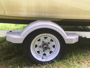 DURAFORCE For 12" Wheels Tires Skirt Boat 2PCS Gray Single Axle Trailer Fenders w/ Steps