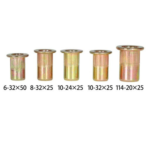 DURAFORCE 1/4-20 10-32 10-24 8-32 6-32 150 Pcs SAE Rivet Nut Kit Rivnut Nutsert Assort Set