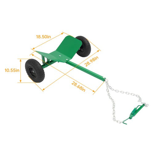 DURAFORCE 600LBS Log Skate Towing Attachment Universal Home&Garden Heavy Duty 24" chains