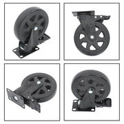 DURAFORCE 4 × 6" Heavy Duty Caster 360° steering Black W/Brake Quiet, Smooth