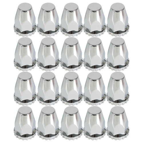 DURAFORCE Wheel Axle Hub Cover Kit Semi Truck Wheel Front 33mm Nut Covers Set 2 Of Chrome