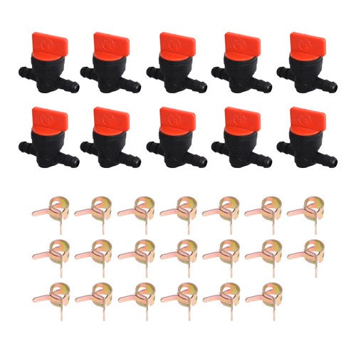 DURAFORCE 10Pack Straight In-Line Gas Fuel Shut-off/Cut-off Valves Petcock Motorcycle 1/4"