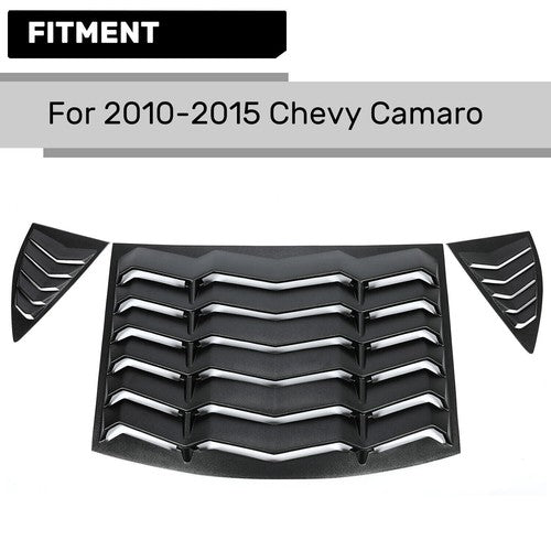 Rear Side Window Louvers Cover for 2010-2015 2011 2012 2013 2014 2015 Chevy Camaro