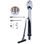 DURAFORCE 28" Chrome Tilt Manual Style Steering Column with Wheel Adapter No Key Hot Rod