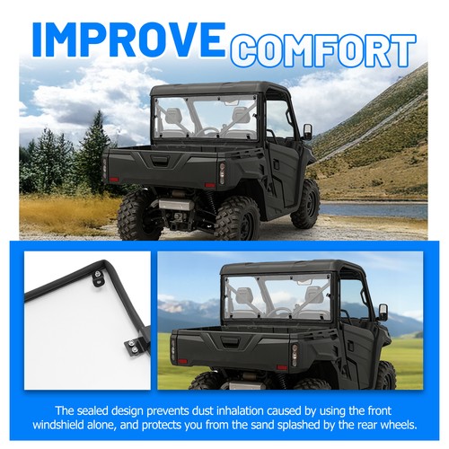 Clear Rear Windshield Back Window for CFMOTO UFORCE 1000 2019-25 1000XL 2022-25