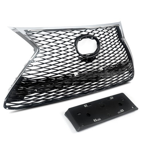 DURAFORCE Front Bumper Grille For 2015-2017 Lexus NX200T NX300H F Sport Grill Chrome Black