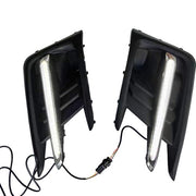 DURAFORCE Pair Fog Light Covers W/LED White DRL+Yellow Turn Signal For 19-22 Subaru Ascent