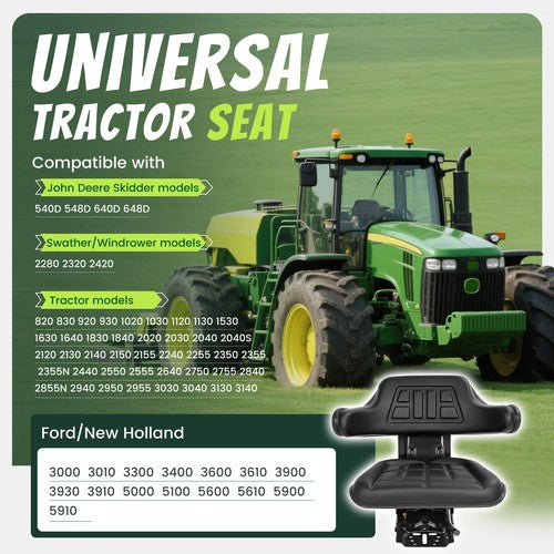 DURAFORCE Tractor Suspension Seat Adjustable Forklift Seat Waterproof Seat Mower Digger