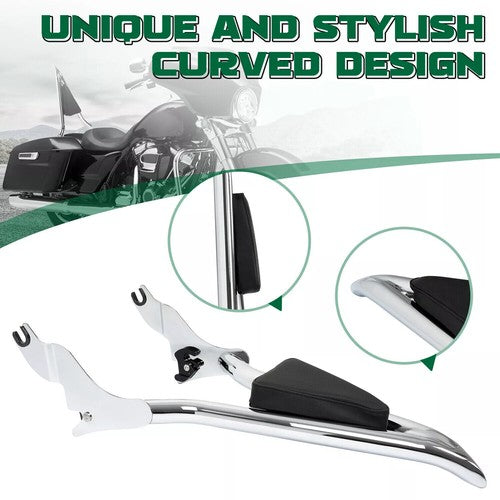 DURAFORCE For Harley Touring Road Street Glide 2009-2024 Rear Passenger Backrest Sissy Bar