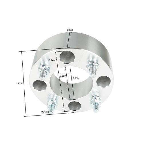 DURAFORCE Wheel Spacers For Honda 4x110 2" 74mm Hub Bore M10x1.25 Studs 4Pcs Silver