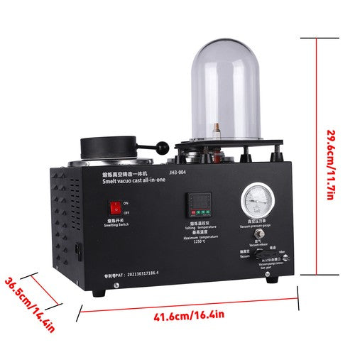 DURAFORCE Vacuum Casting Machine 2KG Graphite Crucible Silver Gold Jewelry Casting 110V