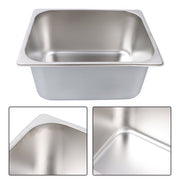 DURAFORCE Restaurant Steam Table Pans 4 Pack 1/2 Size 6 Inch Deep Thickened with Lid