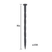 DURAFORCE Landscape Edging Anchoring Garden Stakes Lawn Yard 150 Pcs Plastic Spikes 8 Inch