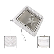 DURAFORCE For Camper Trailer Universal White 14" × 14" RV Roof Vent Fan Kit 12V 6" Blades