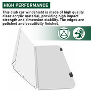 DURAFORCE Folding Clear Windshield For Club Car DS 1982-2000.5 1989 Golf Cart