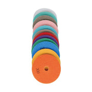 DURAFORCE 14 Pack 4 Inch Diamond Polishing Pads Kit with 2PCS 5/8’’-11 Backer Pad