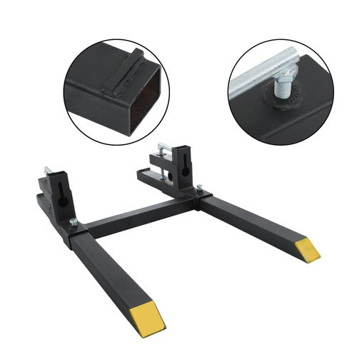 DURAFORCE 43" Pallet Forks Clamp On Tractor Forks w/Adjustable Bucket Forks 2000lbs