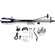 DURAFORCE 30" Chrome Tilt Auto Steering Column w/ 9 Hole Wheel Adapter Key Stainless Steel