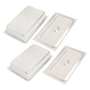 DURAFORCE Restaurant Steam Table Pans 2 Pack Full Size 4 Inch Deep Thickened with Lid