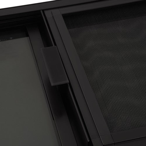 DURAFORCE 42" W × 12" H RV Window W/ Trim Ring Horizontal Slide Dark Black For RV Trailer