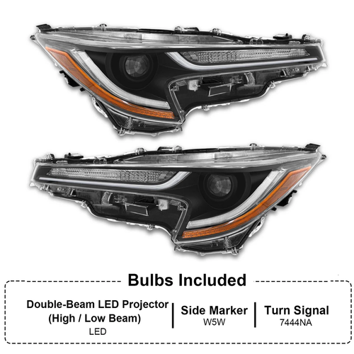DURAFORCE LED Headlight Pair with Turn Signal Light for 2020-2022 Toyota Corolla L LE