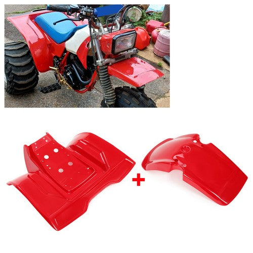 DURAFORCE Red ABS Plastic Front Rear Fenders for Honda ATC 200X 3 Wheeler 1983 1984 1985