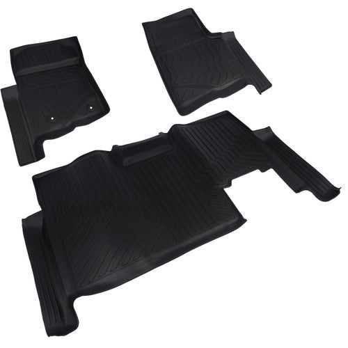 DURAFORCE TPE Floor Mats Liners for Ford F150 Crew Cab 2010-2014 with 1st Row Bucket Seat