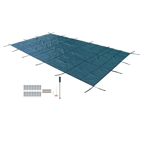 DURAFORCE Safety Pool Cover Fits 14FTx26FT Inground Swimming Pools For Backyard Yard Green