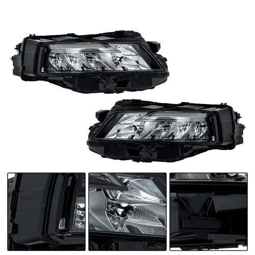 DURAFORCE LH+RH Side Black Housing For Nissan Rogue 2021-2023 Headlights Replacement LED