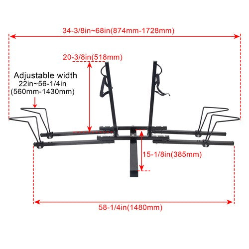 DURAFORCE 2" Hitch Mount Bike Rack Carrier Bicycle Rack Hitch Mount Carrier Platform