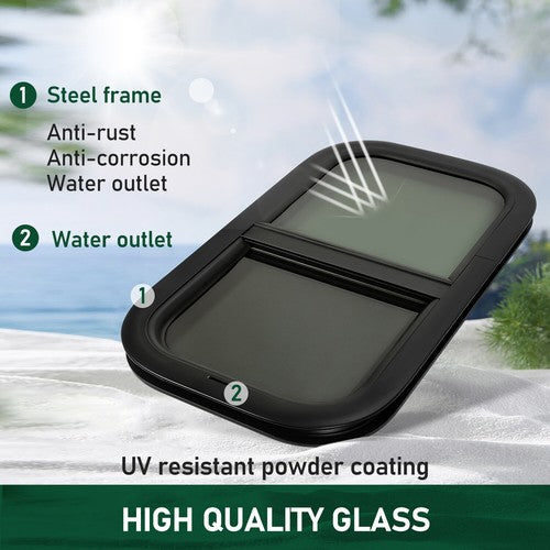 DURAFORCE 12" x 22" Vertical Slide RV Window w/Trim Ring & Mounting Kit For Cargo Trailer