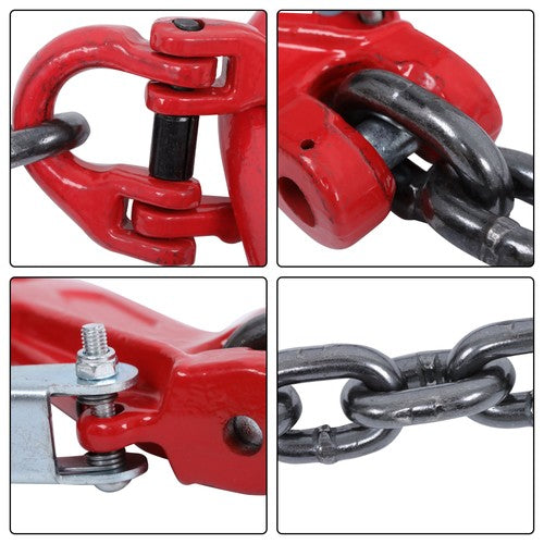 DURAFORCE Double Legs Lifting Chain Sling 3/8"x 5' w/ Grab Hook 4Ton/8800lbs Capacity G80