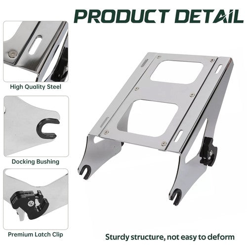 DURAFORCE Chopped Trunk Pack Backrest Rack For Harley Touring Street Road Glide 2014-26