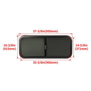 DURAFORCE RV Window 36" Width x 15" Height Horizontal Slider For Cargo Trailer W/ Screen