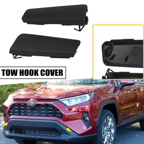 DURAFORCE Front Bumper Tow Hook Eye Cover Cap 2X for Toyota RAV4 2019 2020 2021 2022 2023