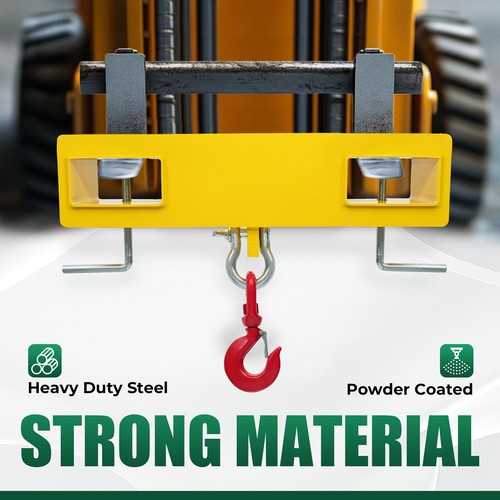 DURAFORCE 6600lbs Forklift Lifting Hoist Swivel Hook Mobile Crane Attachment w/L-Screws