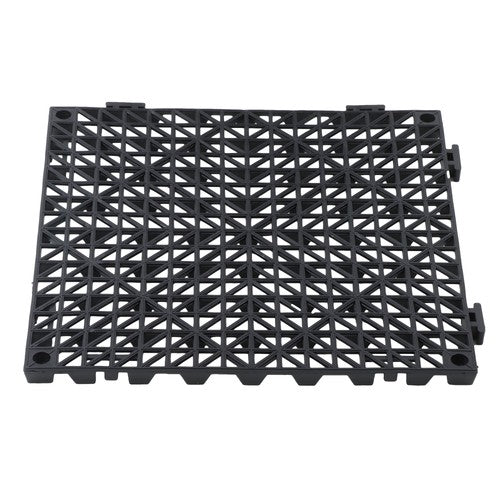 DURAFORCE 50Pack 12 x12in Interlocking Drainage Floor Tile Modular Interlocking Tile Black