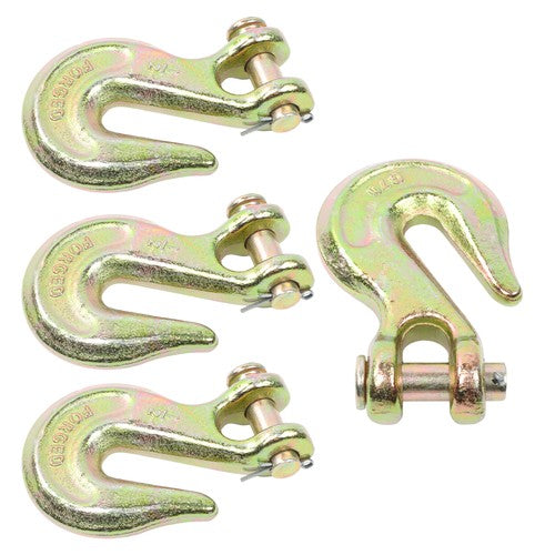DURAFORCE 4Pcs 1/2" Clevis Grab Hook G70 Forged Steel Chain Hook Fracture Strength 48000lb