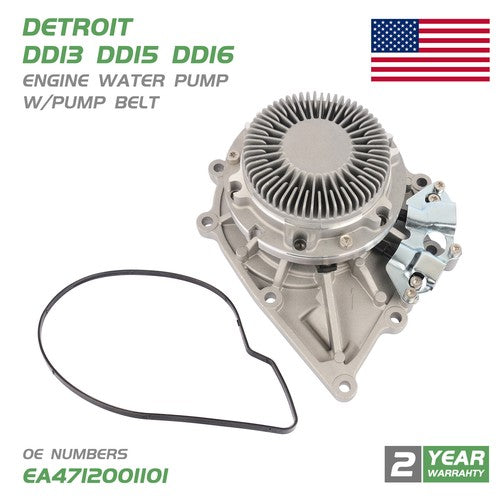DURAFORCE For Detroit DD13 15 16 Variable Speed Water Pump W/Belt EA4722001601 A4712001101